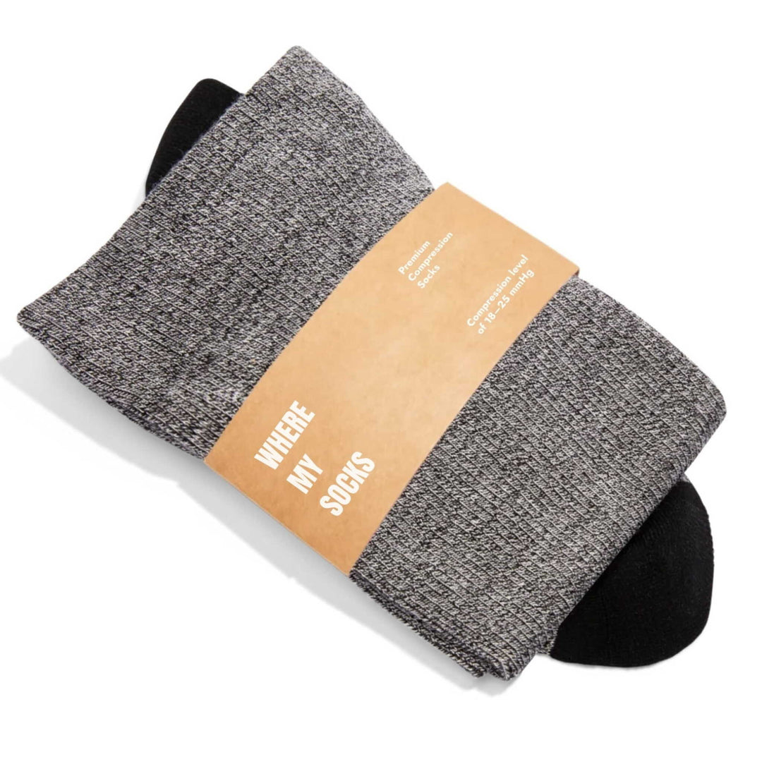 Bamboo Wide Compression Socks - grey