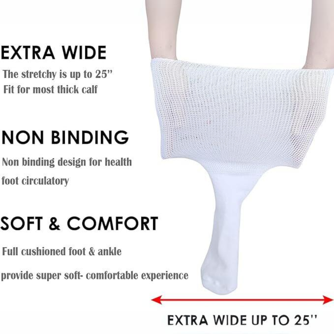 2 Pairs of Comfort Extra Wide Lymphedema &amp; Diabetic Socks - Max