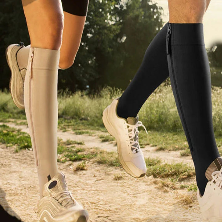 Elastic Compression Socks with Zipper