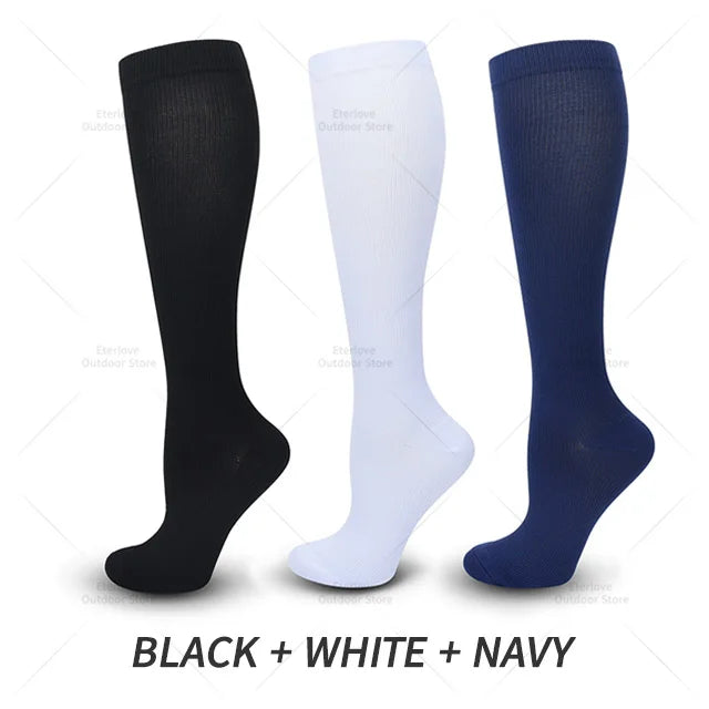 3 Pairs of Knee-High Compression Socks - FitSupport