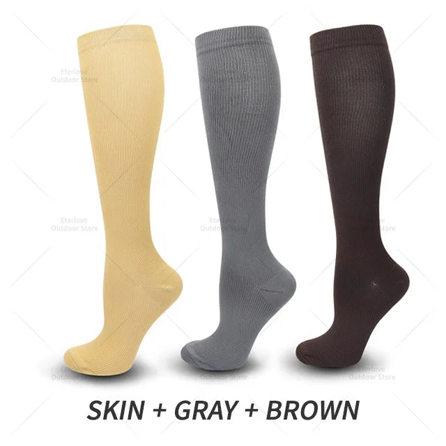 3 Pairs of Knee-High Compression Socks - FitSupport