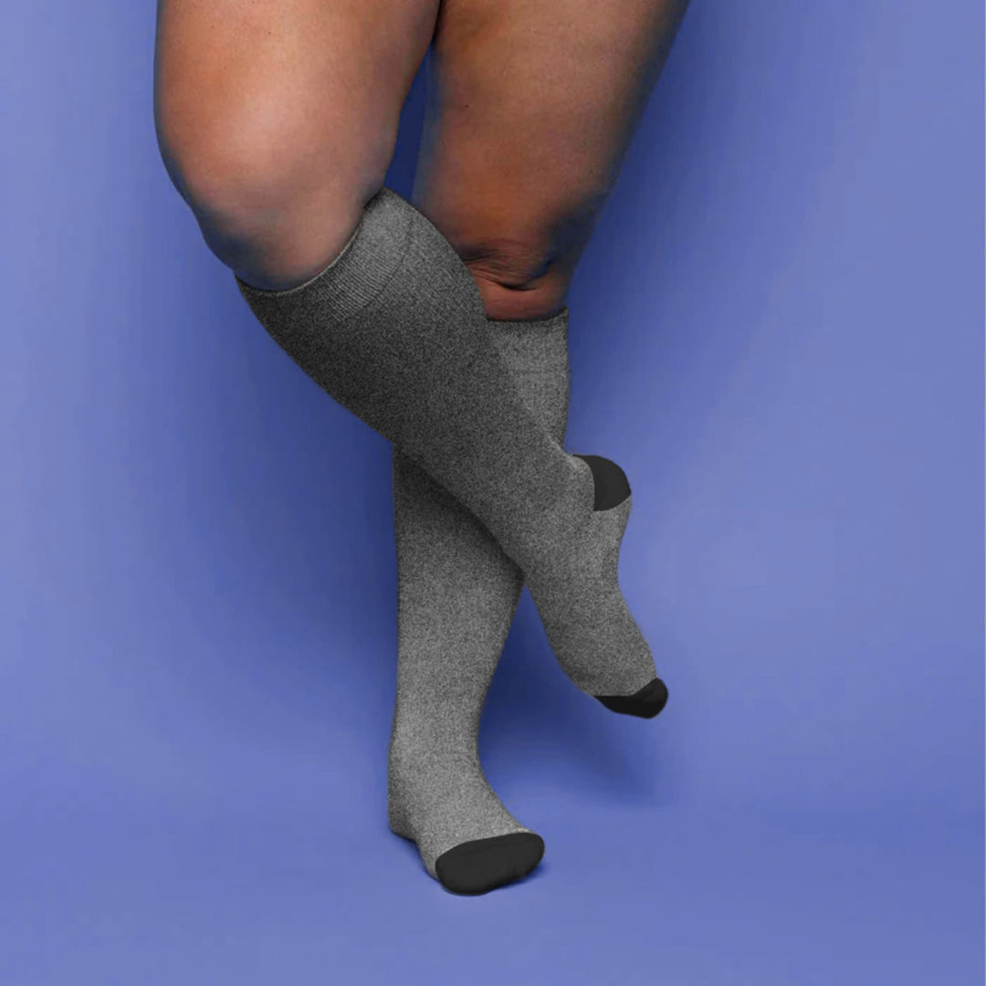 Bamboo Wide Compression Socks - grey