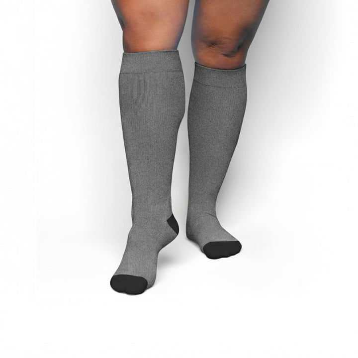 Bamboo Wide Compression Socks - grey