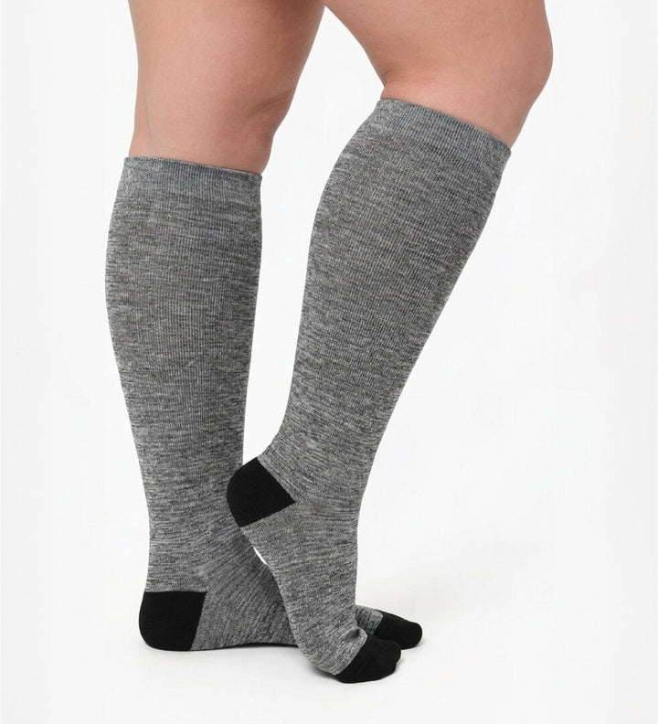 Bamboo Wide Compression Socks - grey