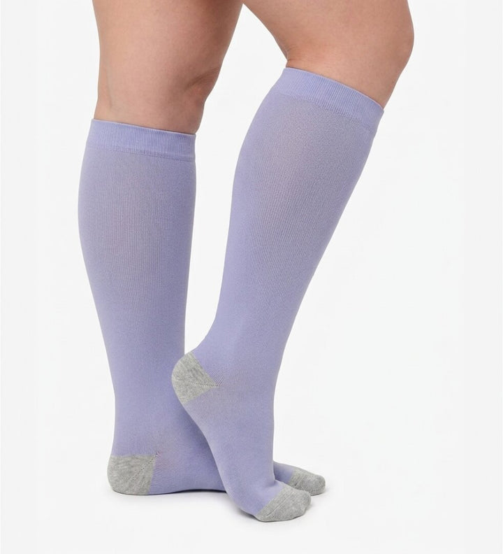 Bamboo Wide Compression Socks - Lavender
