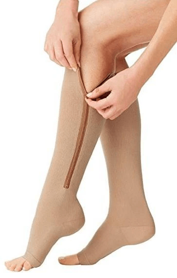 CIRCULOFLEX – Zipper Compression Socks 20-30 mmHg with Open Toe Design
