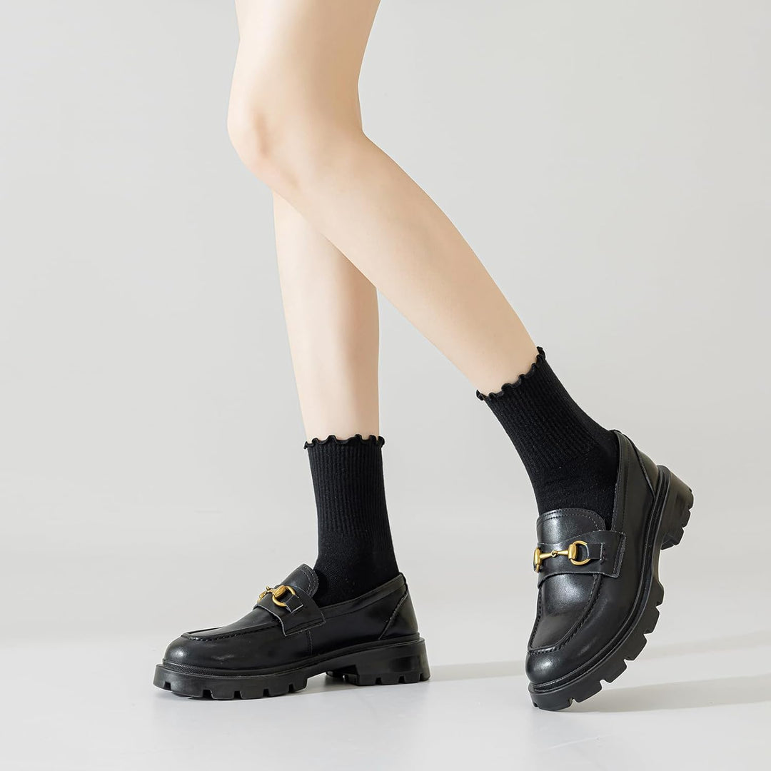 Ruffled Cotton Ankle Socks - Lisa