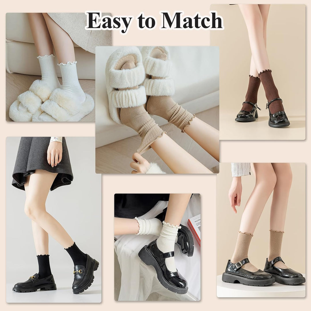 Ruffled Cotton Ankle Socks - Lisa