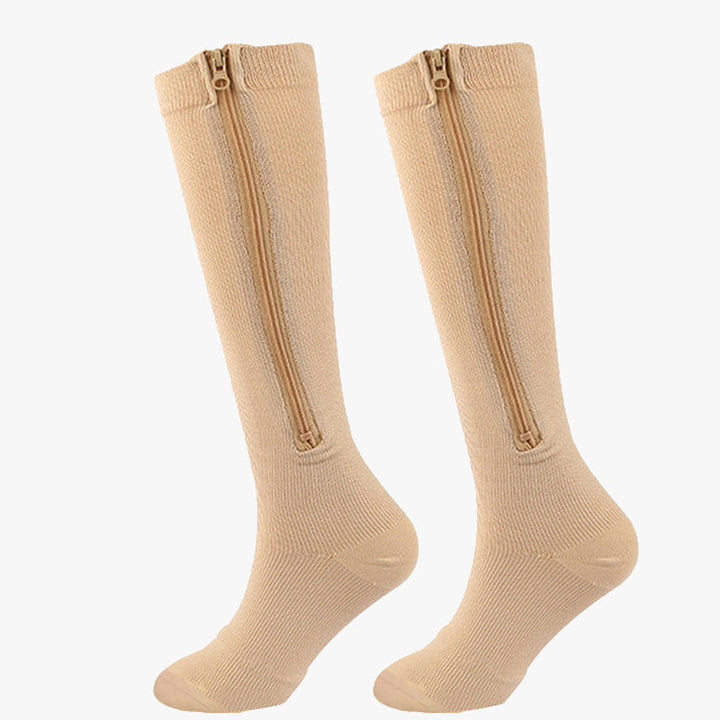 Elastic Compression Socks with Zipper