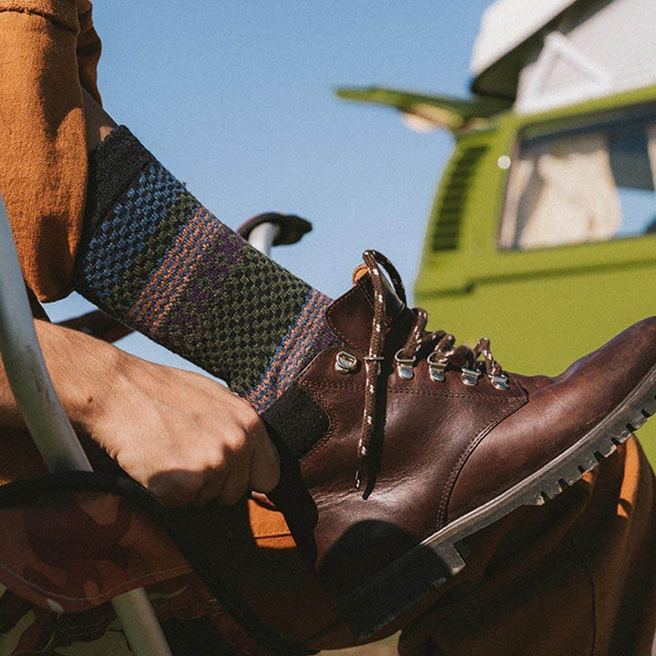 4-piece set of vintage autumn socks- Northern Lights